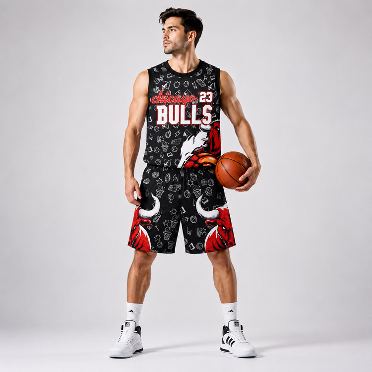 ست ورزشی بسکتبال طرح Chicago Bulls شماره 23