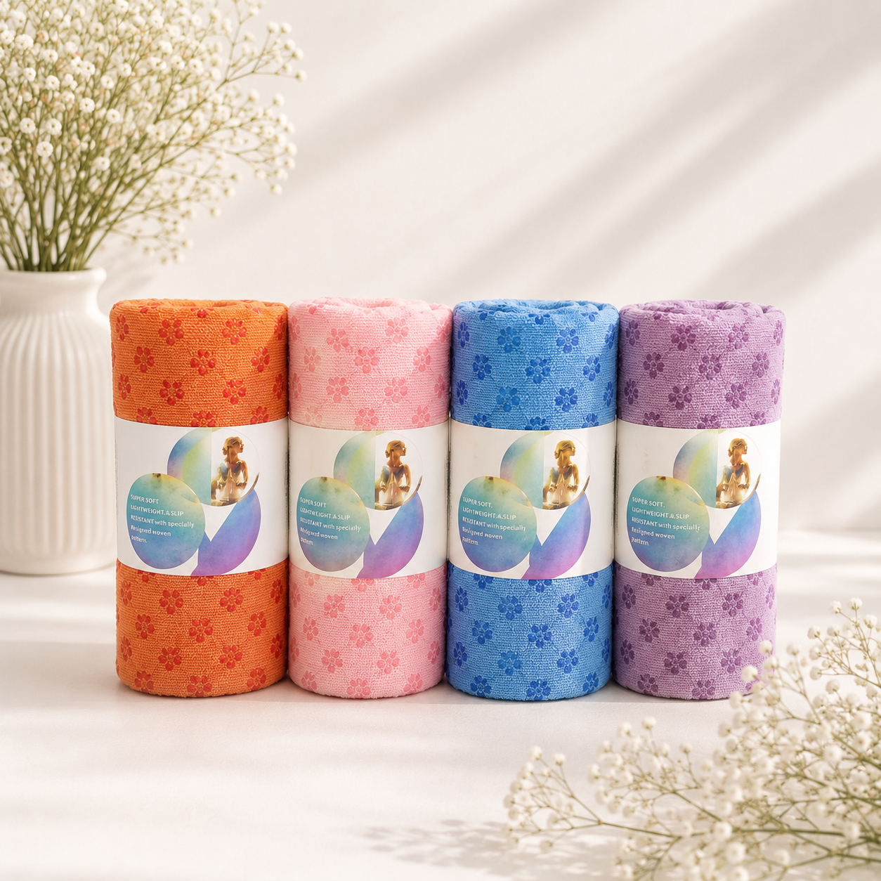 حوله یوگا Super Soft طرح‌دار در چهار رنگ