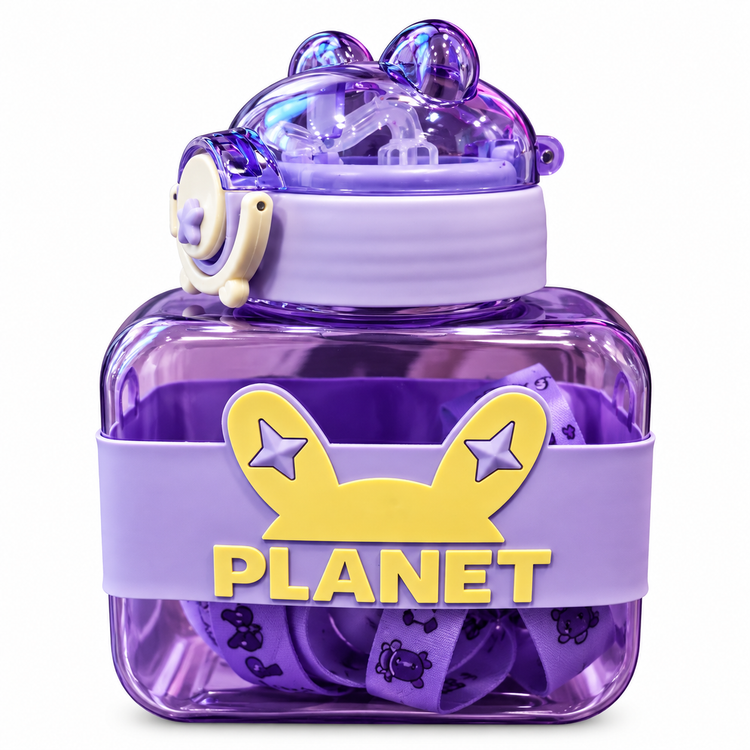 قمقمه فانتزی پلنت PLANET مربعی نیدار با بند دوشی