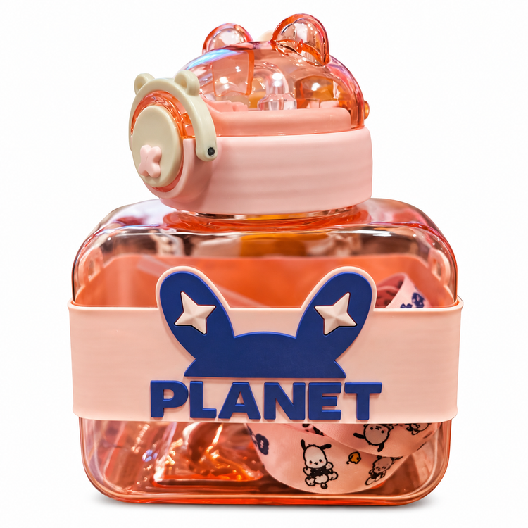 قمقمه فانتزی پلنت PLANET مربعی نیدار با بند دوشی