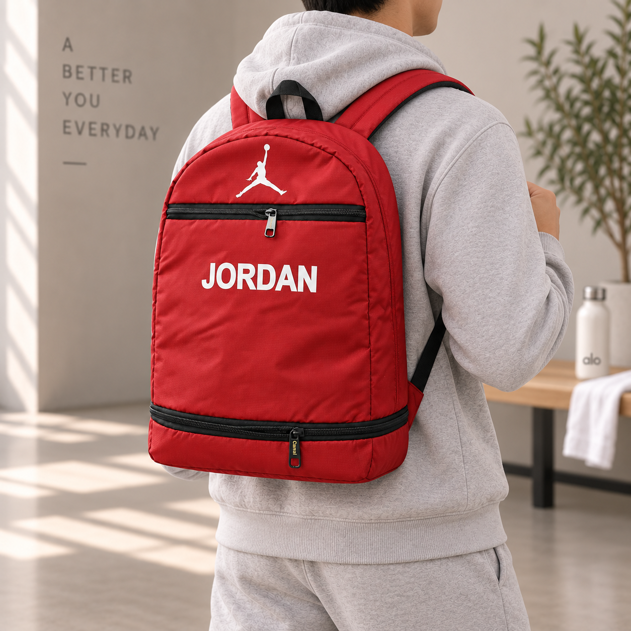 کوله پشتی اسپرت طرح Jordan مدل دو زیپ