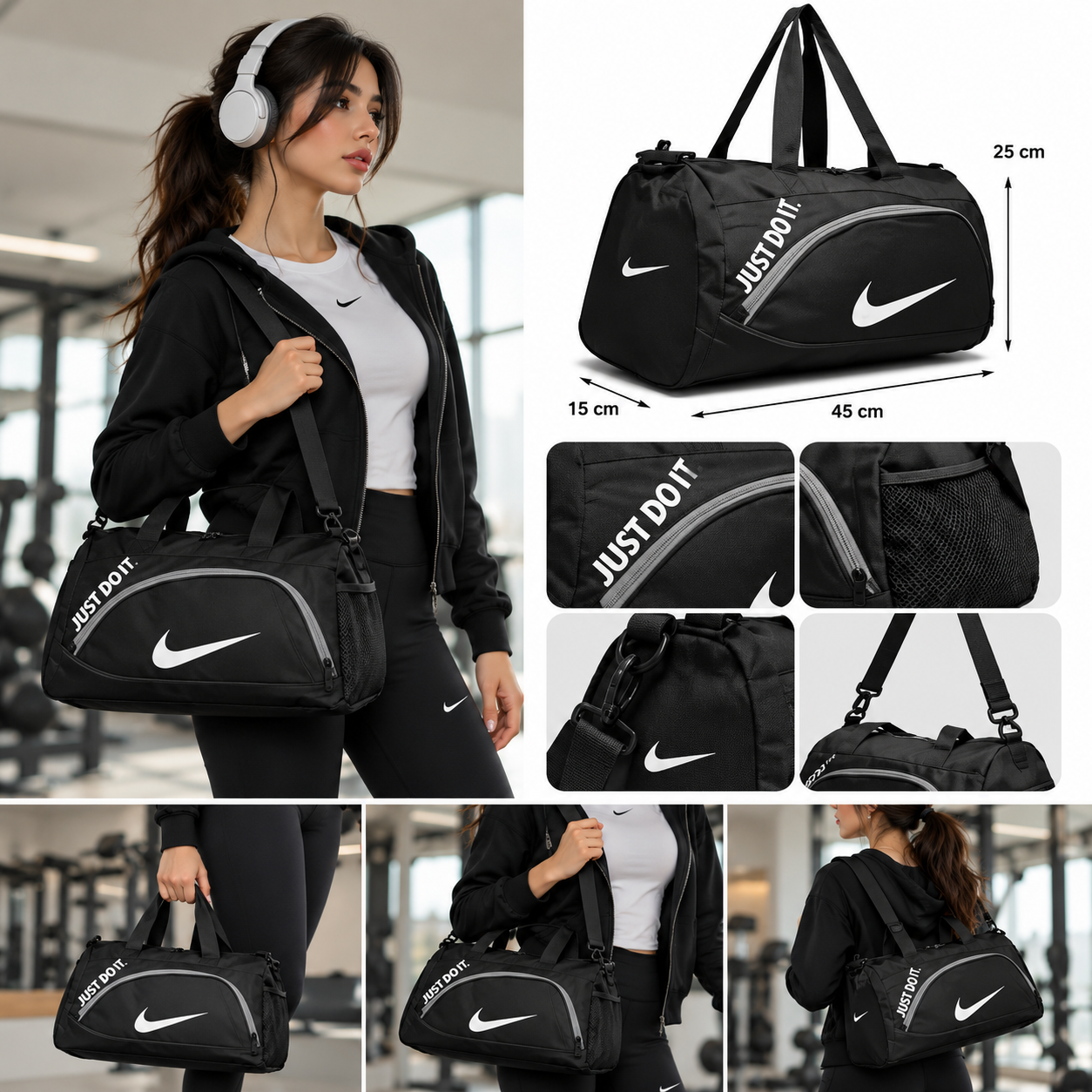 ساک ورزشی اسپرت طرح Just Do It چند رنگ | جادار، سبک و دارای بند دوشی